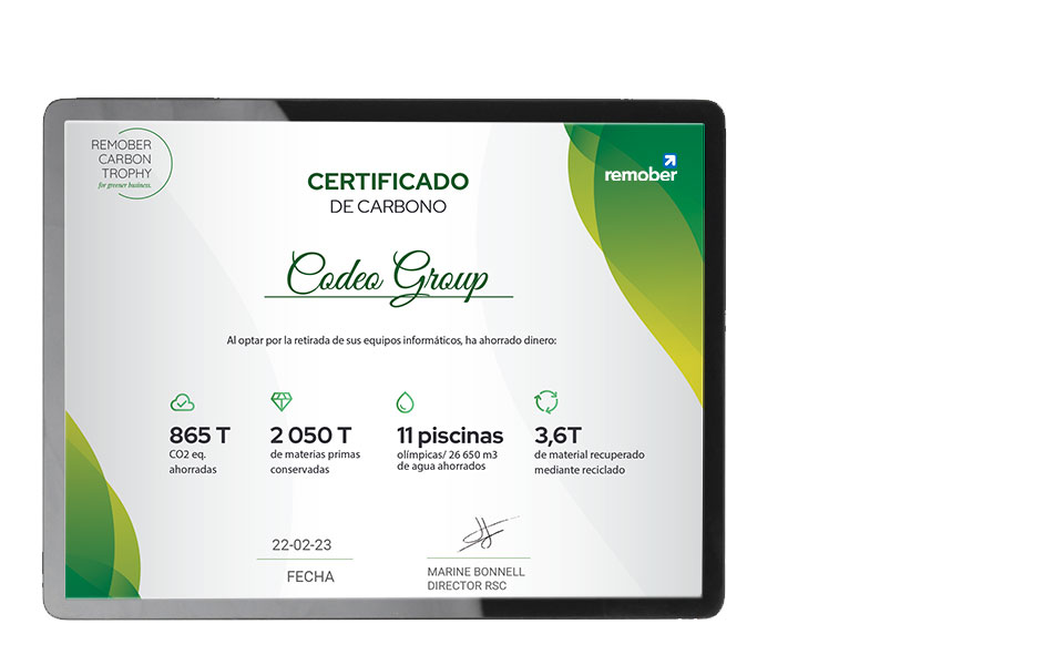 certificado de carbono remober